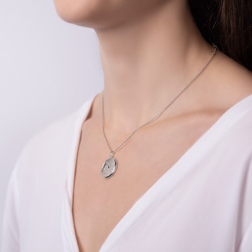 Naszyjnik znak zodiaku strzelec Savicki: srebrny, czarny diament